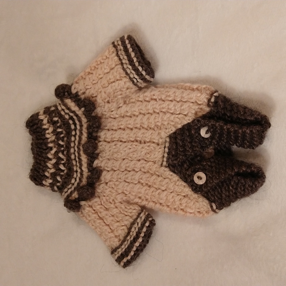 🗽New/Tea Cup Size💗🤎 Alpaca Yarn 💗🤎 Exclusive Hand-knitted Dog Sweater 💗